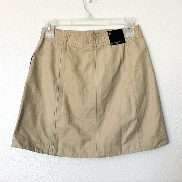 NWT Banana Republic Steppe Linen Blend Mini Skirt in Maverick Tan Khaki Size 8 - Picture 4 of 7